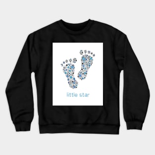 Little Star Cute Baby Feet - Blue Print Crewneck Sweatshirt
